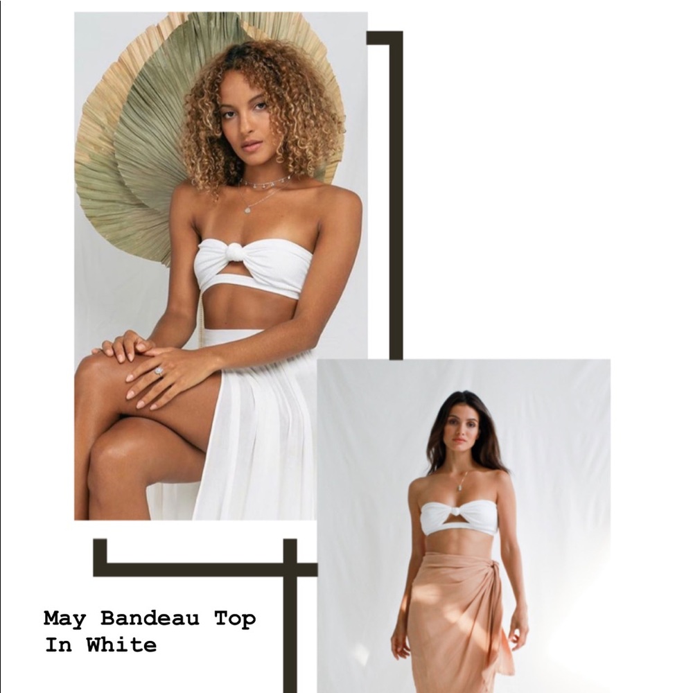 Flook the Label White Strapless Bikini Top